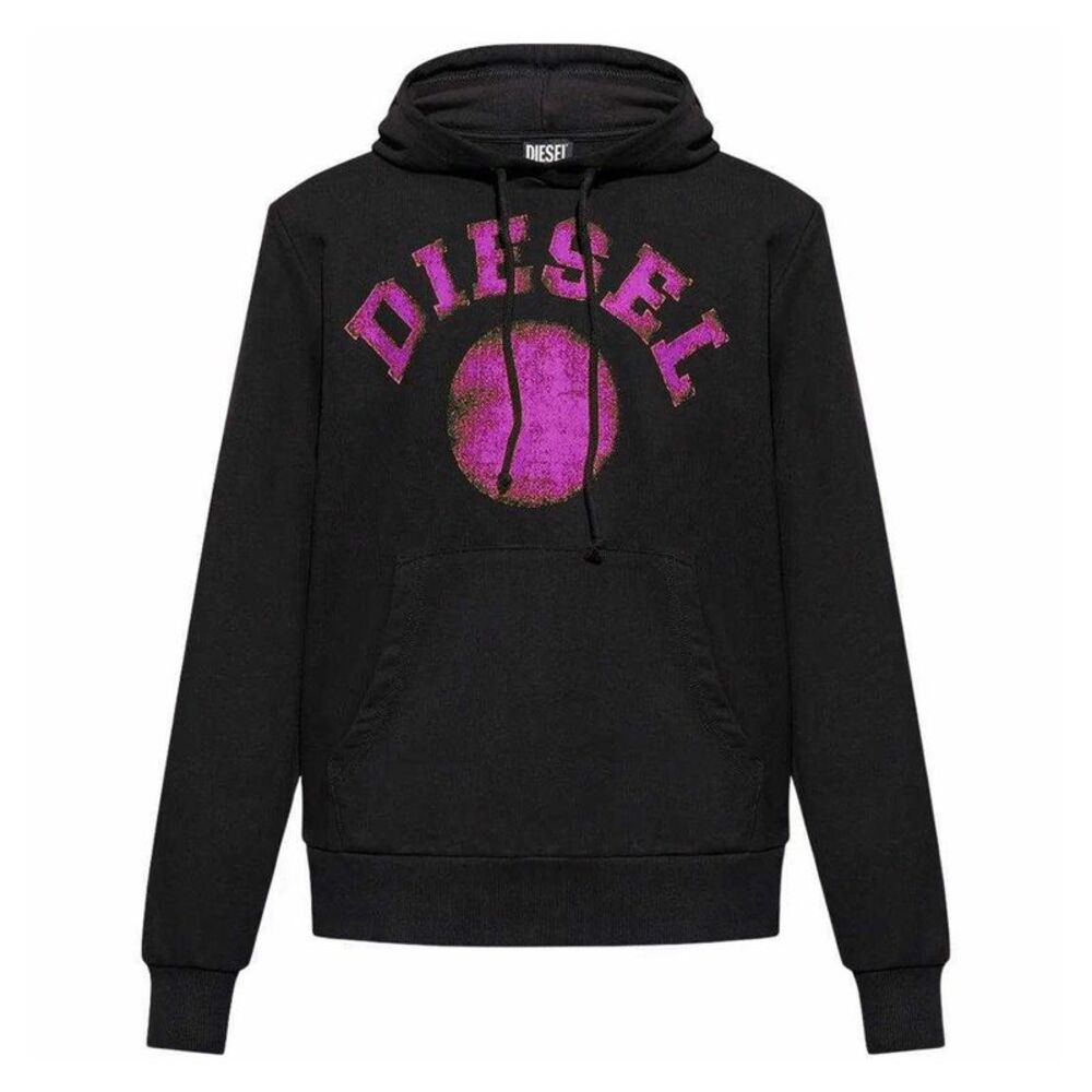Diesel Mens Distorted Hoodie / Black